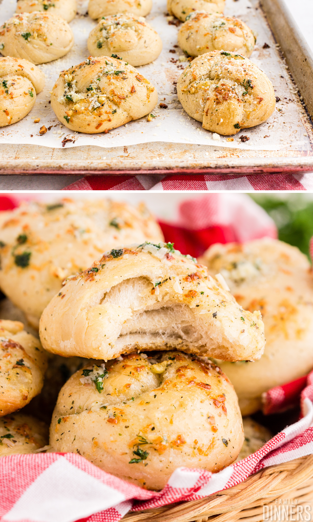 bite out of pizza dough garlic knots