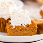 pumpkin pie cupcakes on white plates