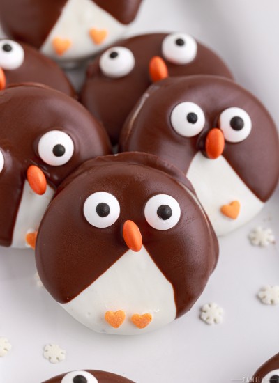 penguin cookies on a plate