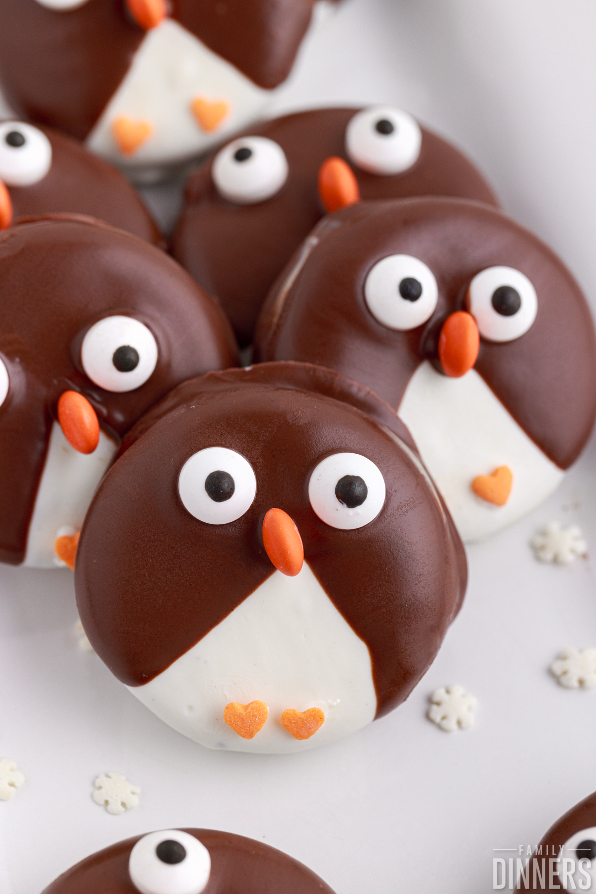 penguin cookies on a plate