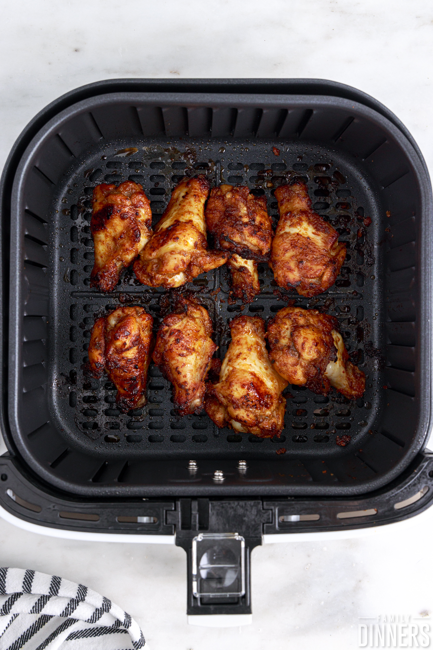 cooked chipotle chicken wings in air fryer