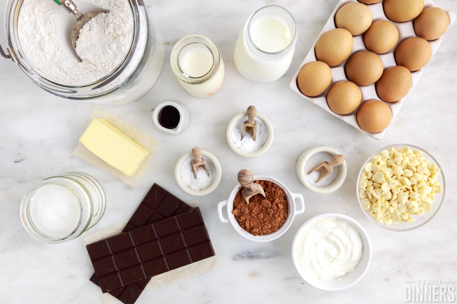 ingredients needed to make chocolate molten muffins