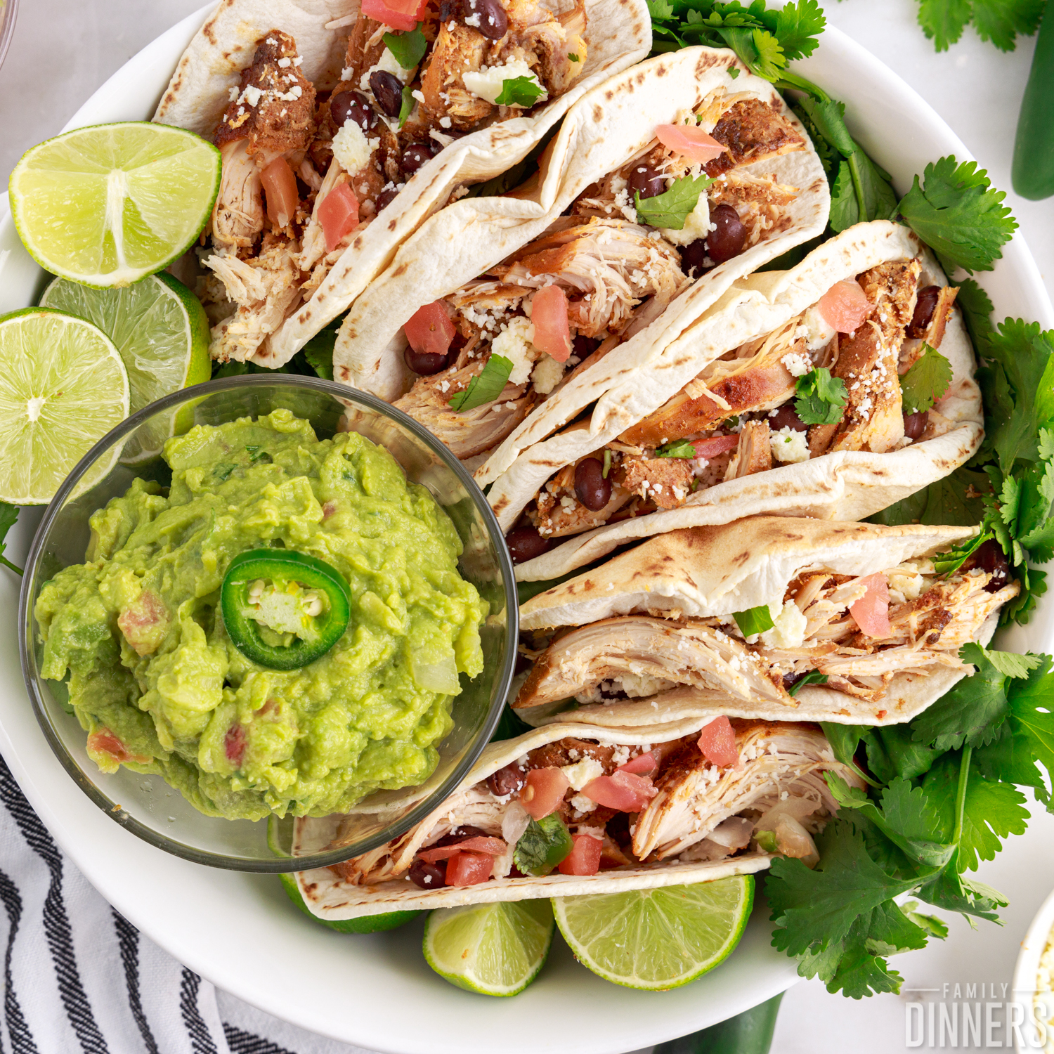 chicken tacos in a bowl