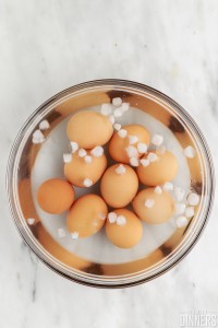 eggs in an ice bath