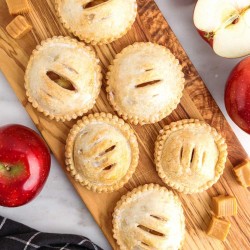 little pies on a cutting board