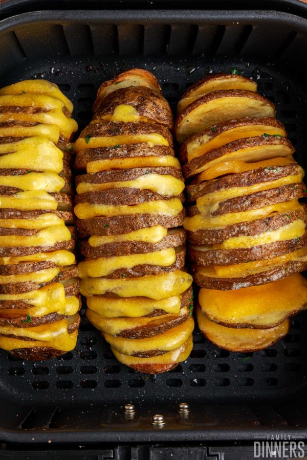 cheesy hasselback potato in air fryer