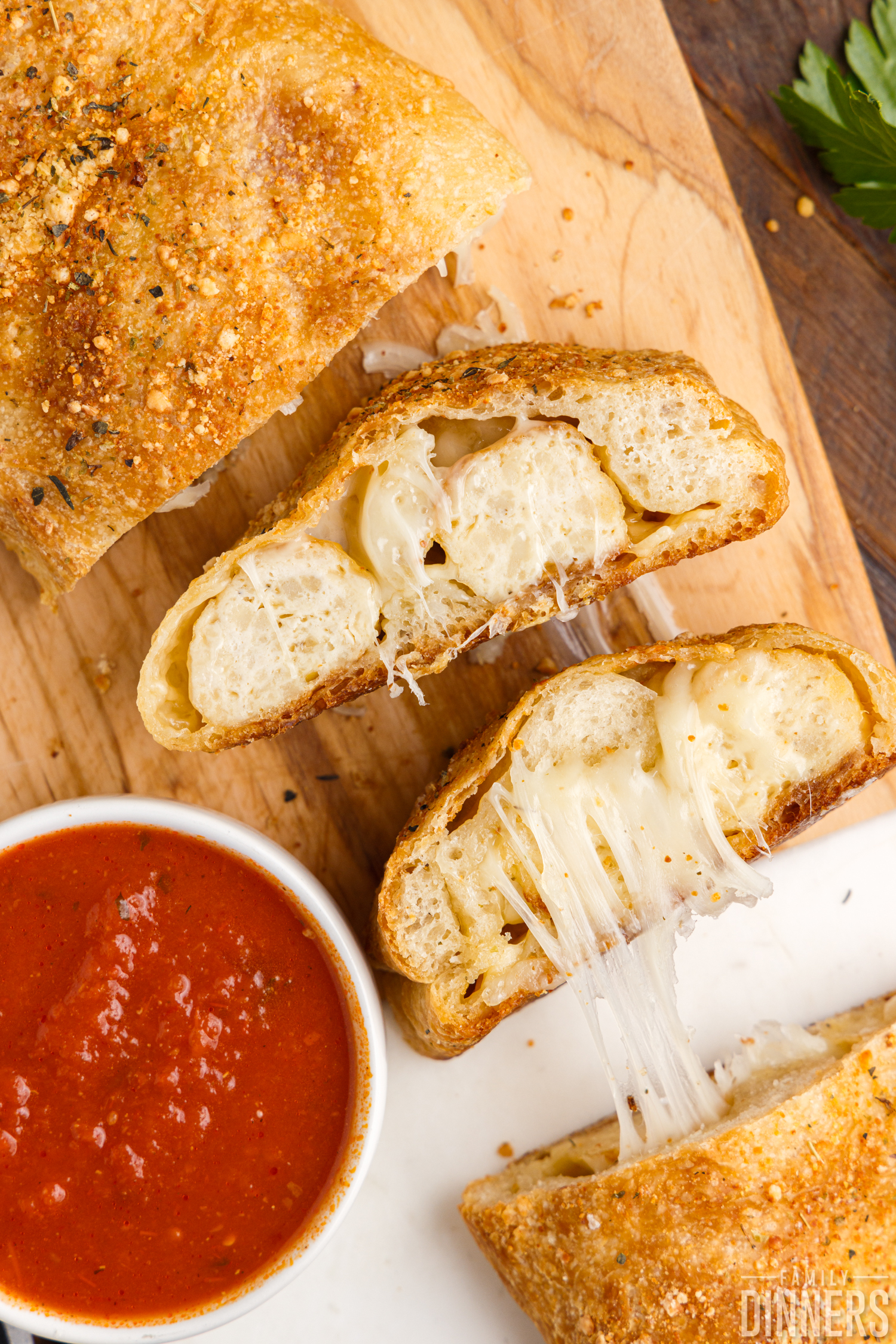 sliced easy baked cheesy meatball sub sandwich