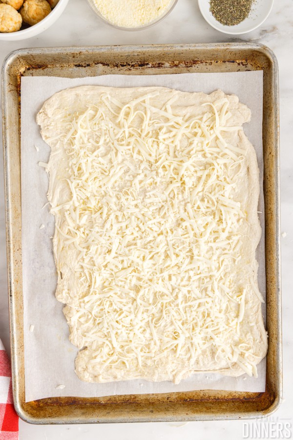 cheese on bread dough