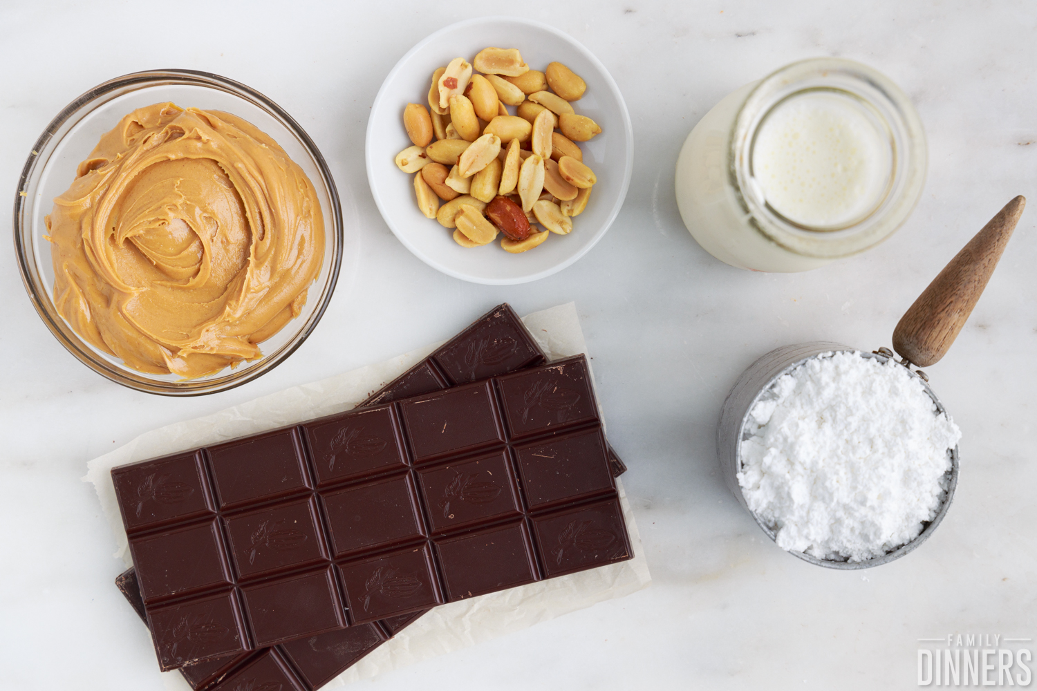 ingredients needed to make chocolate peanut butter truffles