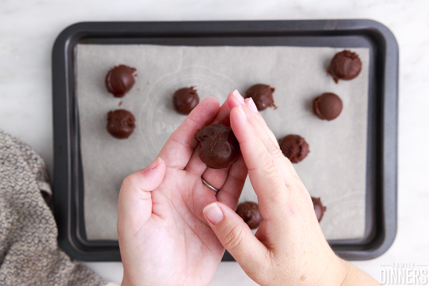hand rolling truffles