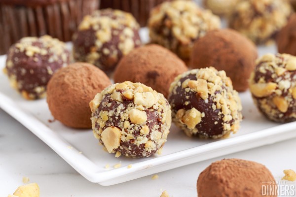 truffles rolled in cocoa and peanuts