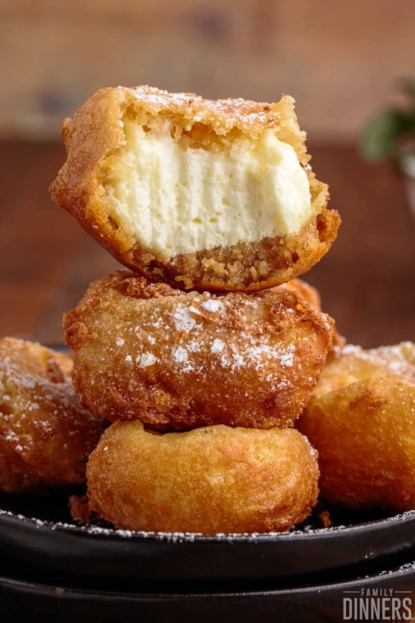 stack of deep fried cheesecake