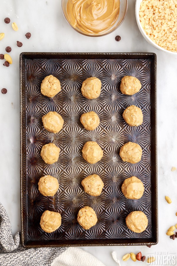 tray of peanut butter balls