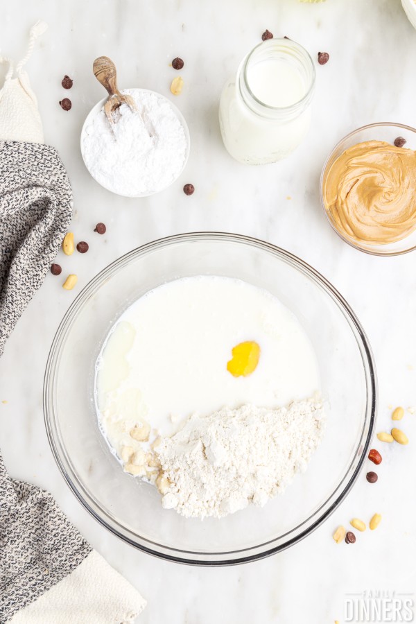 batter ingredients in a bowl