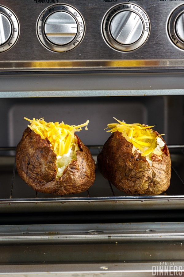 cheese on potato in toaster oven