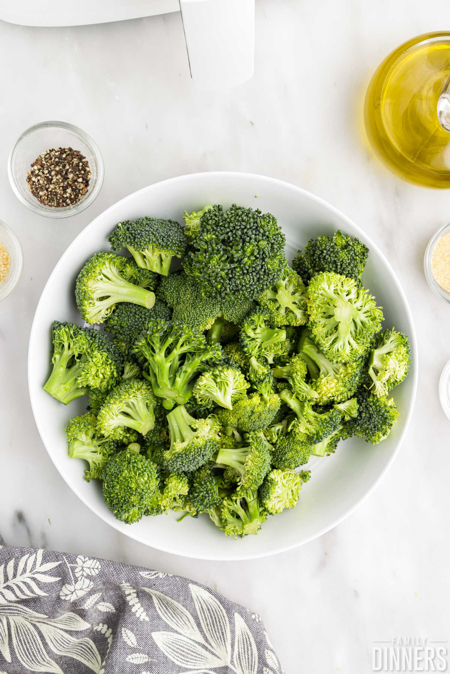 raw broccoli in a bowl