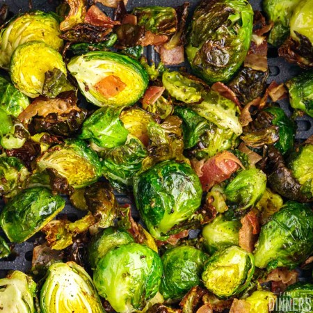 air fryer brussels sprouts close up