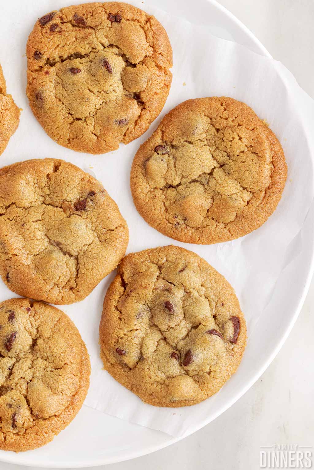 Freshly baked cookies on a serving platter