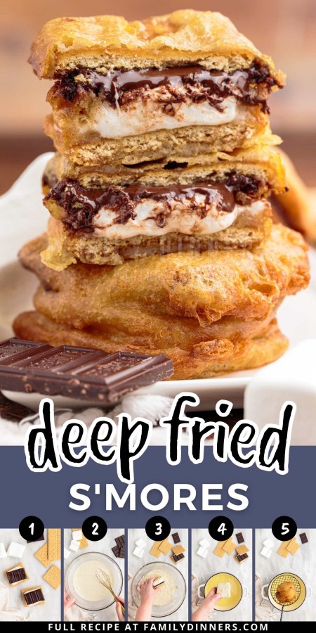 deep fried s'mores collage.