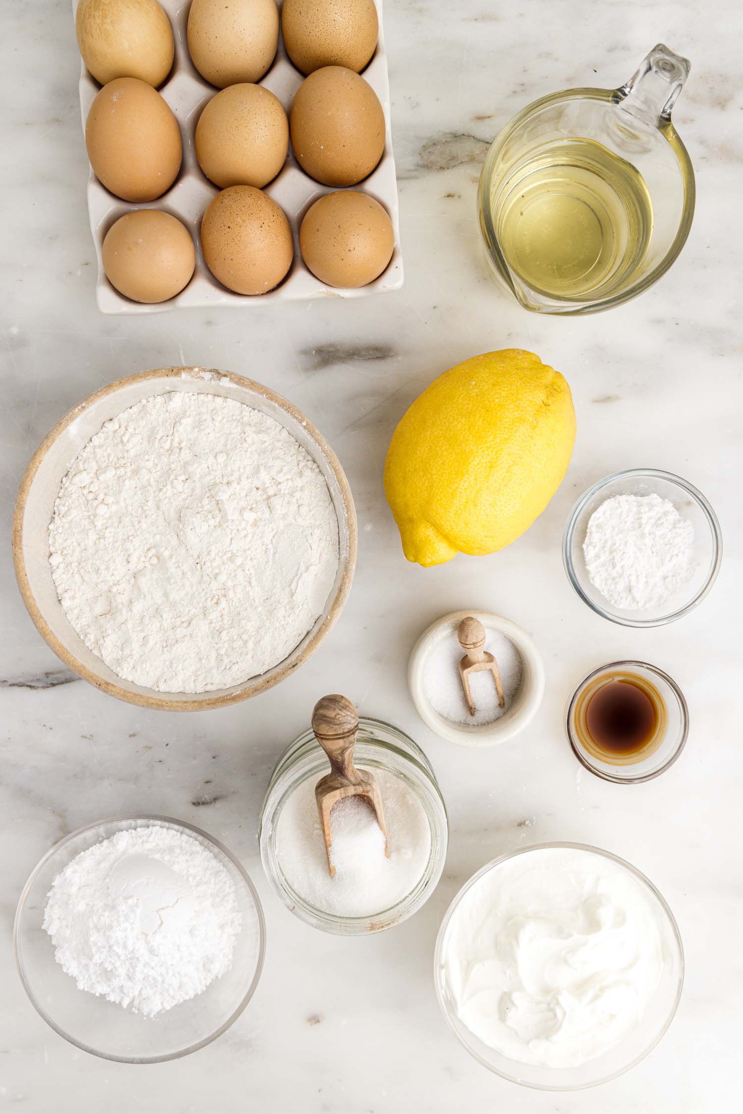 ingredients for lemon loaf with sour cream