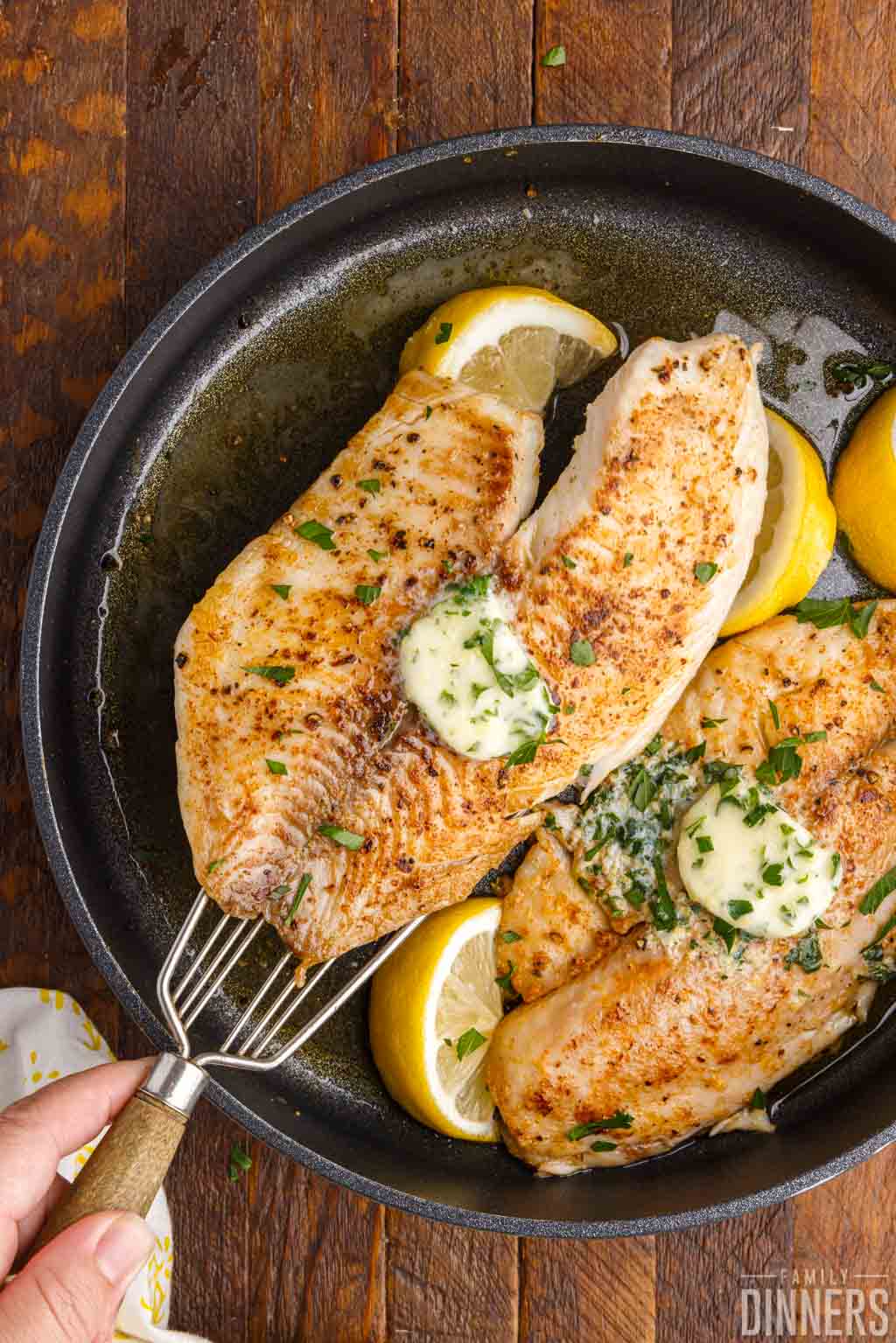 tilapia with butter.