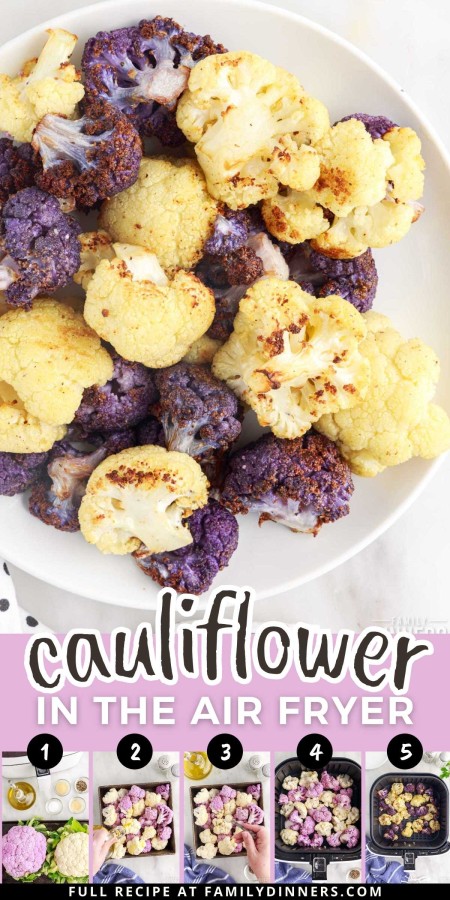 air fryer cauliflower collage.
