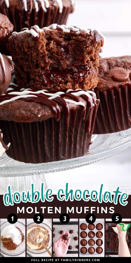 double chocolate molten muffins