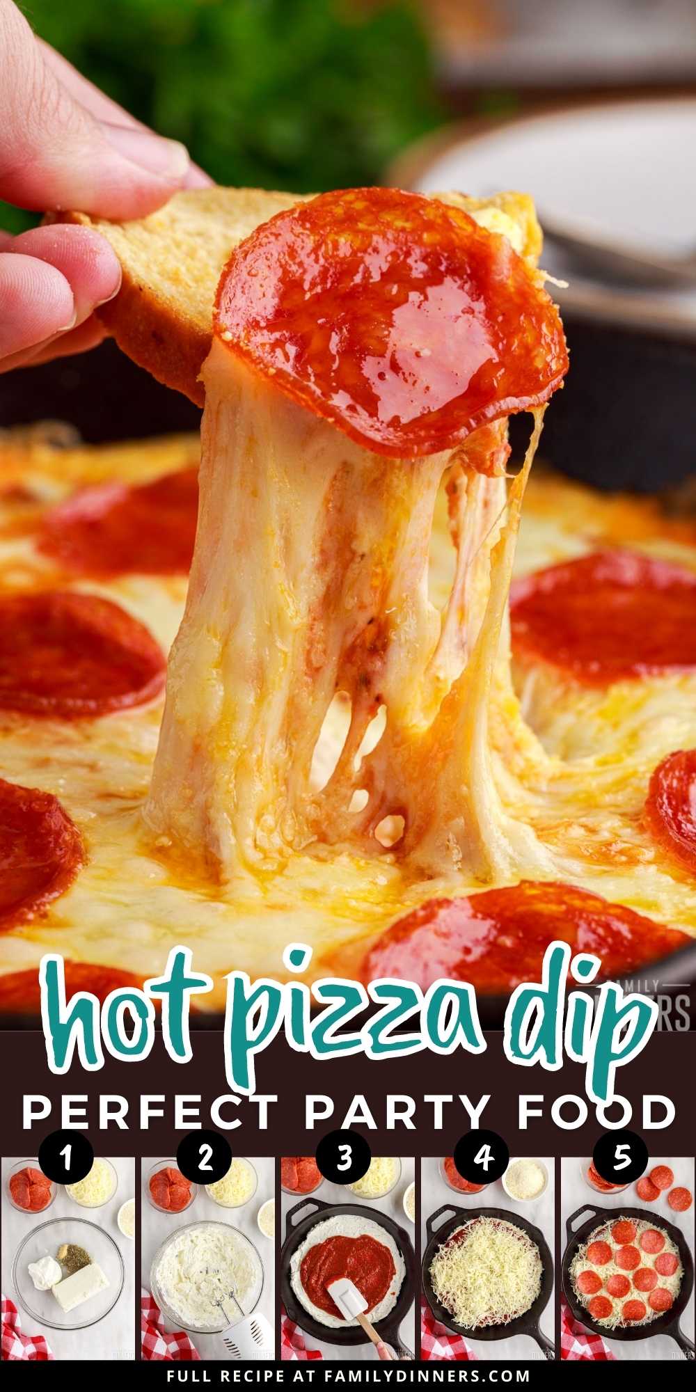 Easy Hot Cheesy Pizza Dip Recipe - Family Dinners