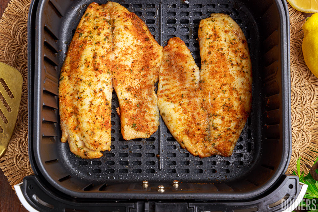 cooked tilapia in the air fryer