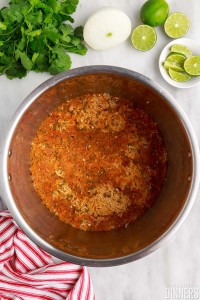 Cooked Mexican Instant Pot rice.