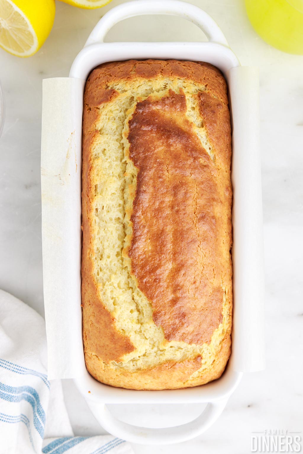Cooked limoncello cake loaf.