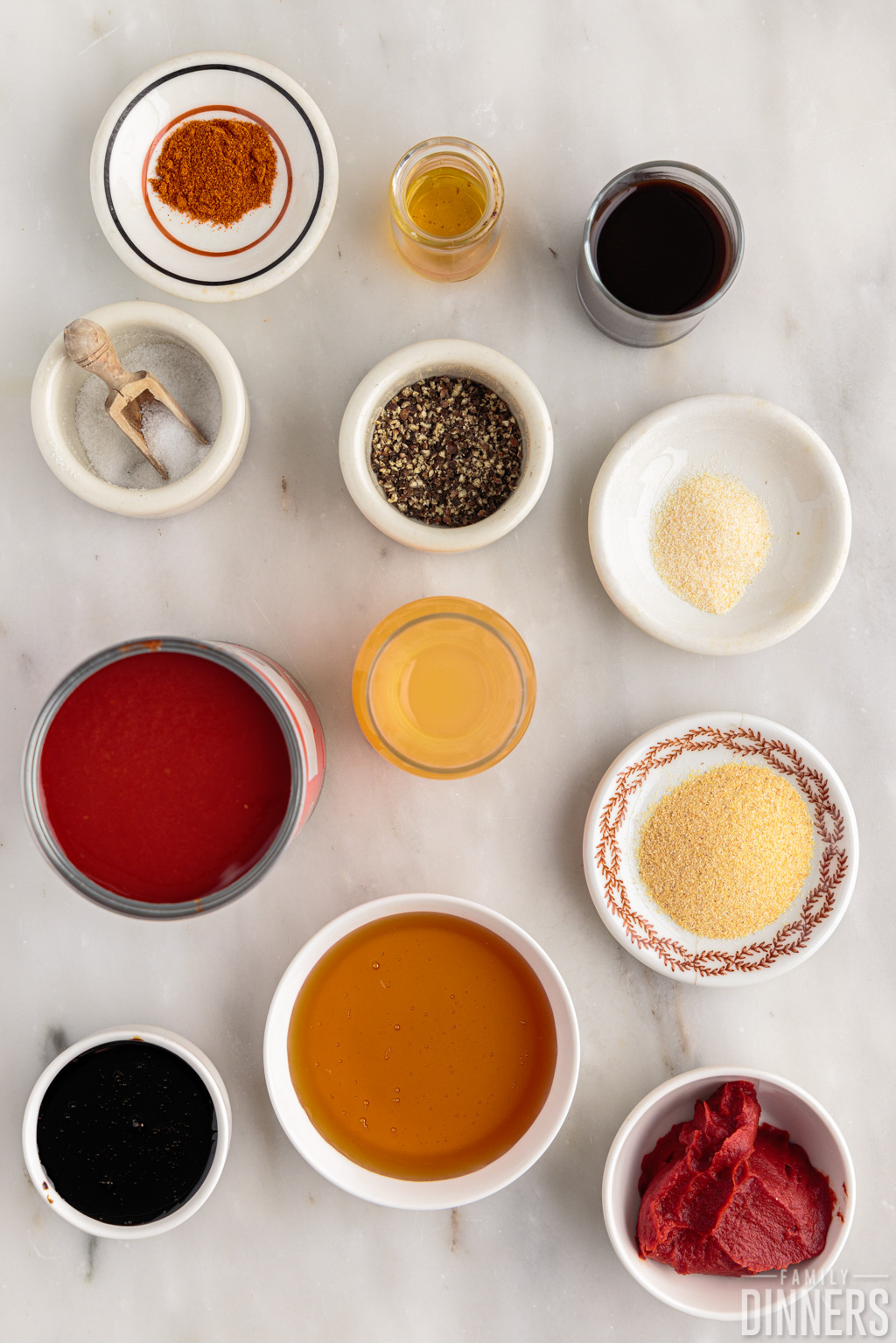 ingredients for homemade BBQ sauce