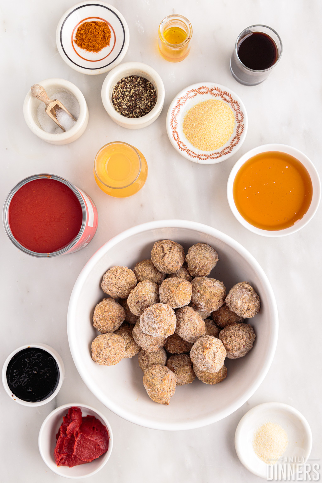 ingredients for BBQ meatballs made in the Crockpot