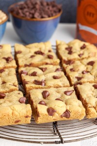 baked and cut peanut butter cookie bars
