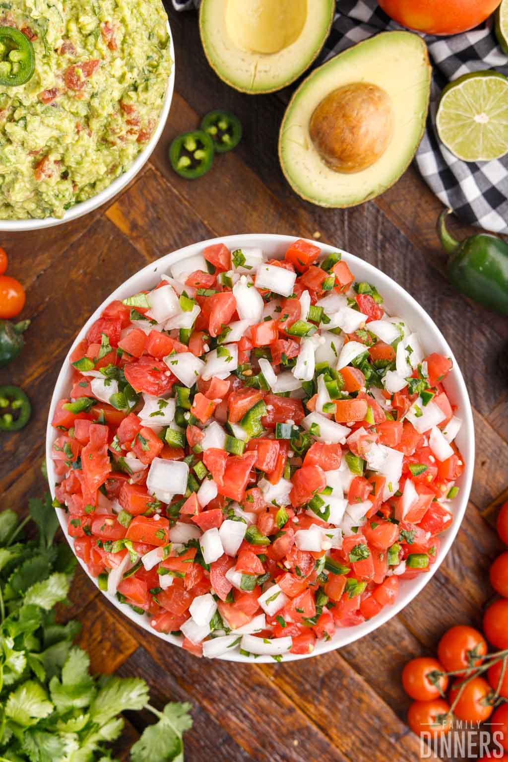 Pico de gallo in a bowl.