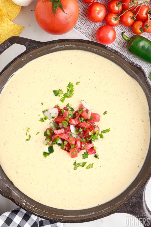 queso in a skillet.