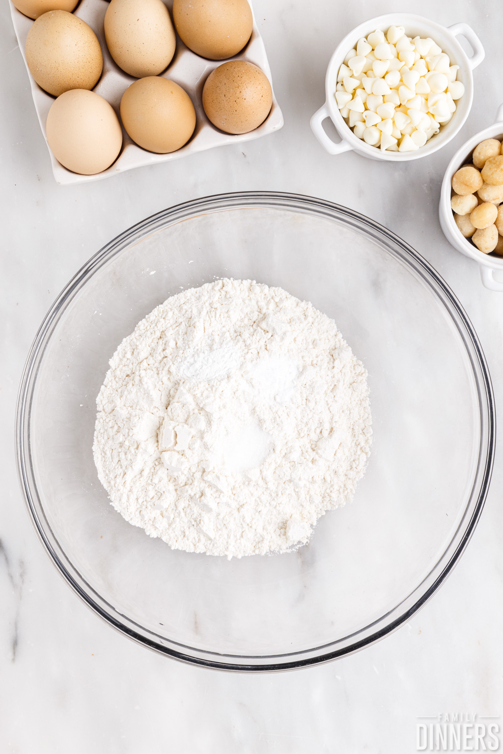 Dry ingredients in a bowl.