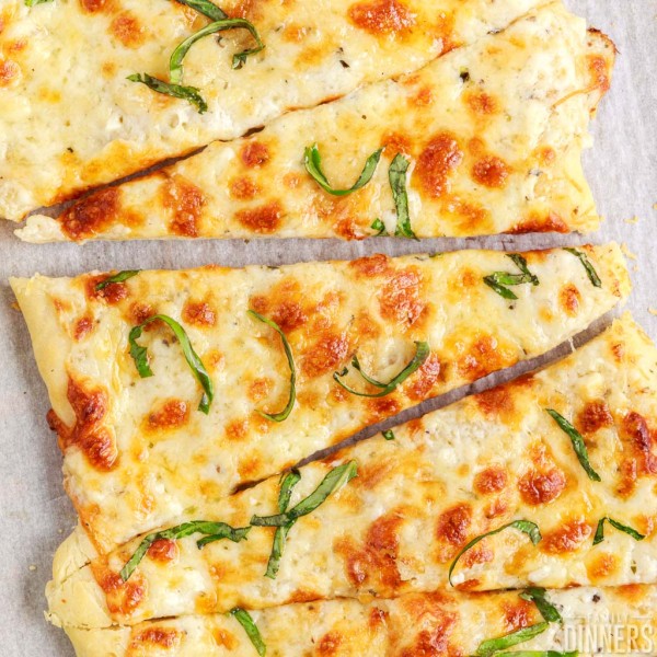 White Pizza with Garlic Pizza Sauce.