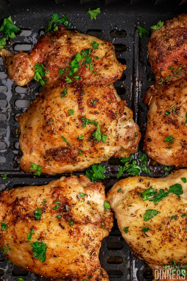 Boneless skinless chicken thighs in the air fryer.