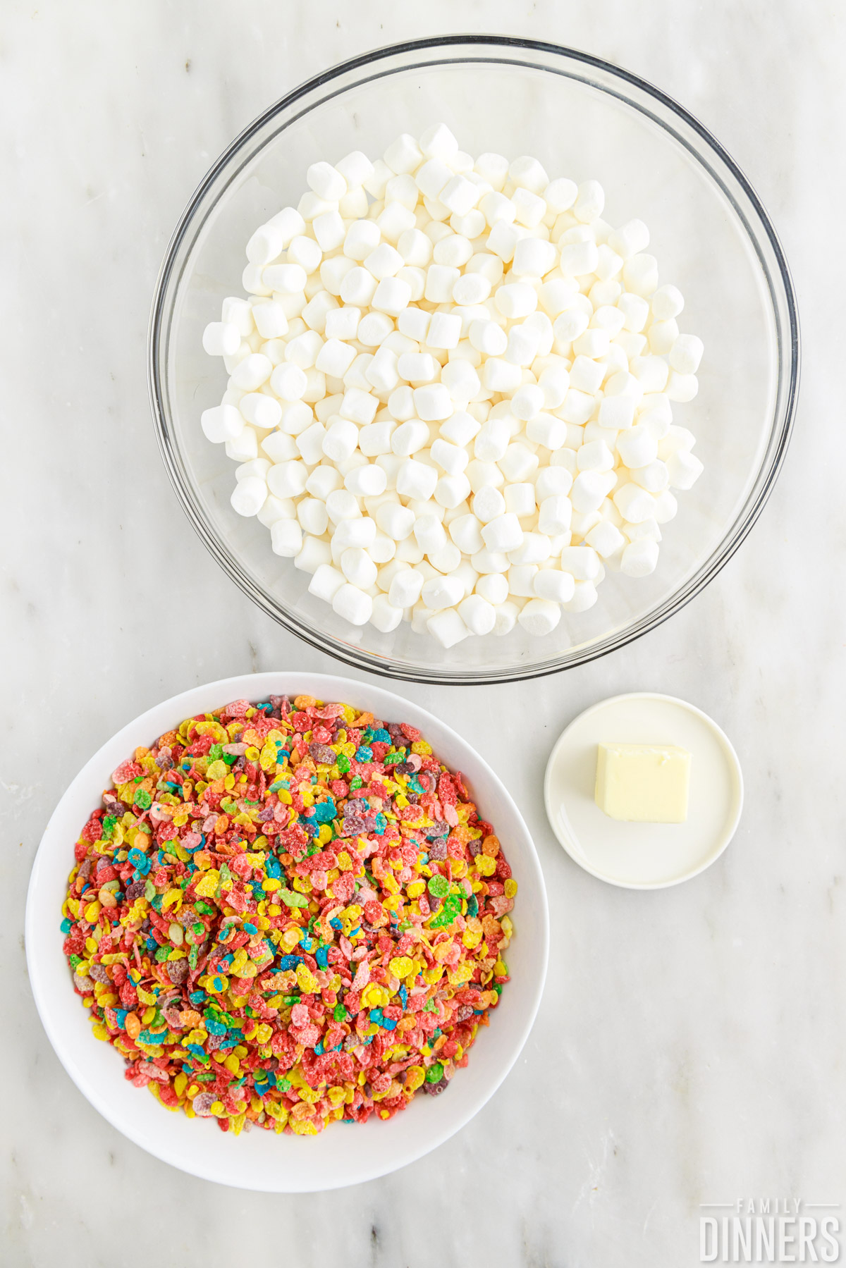 ingredients for fruity pebbles bars