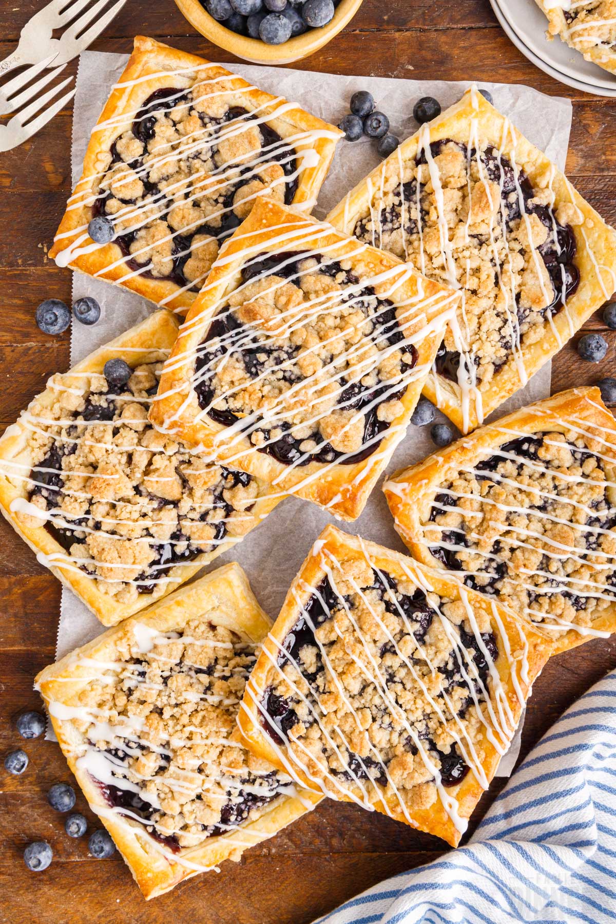 pile of blueberry puff pastries