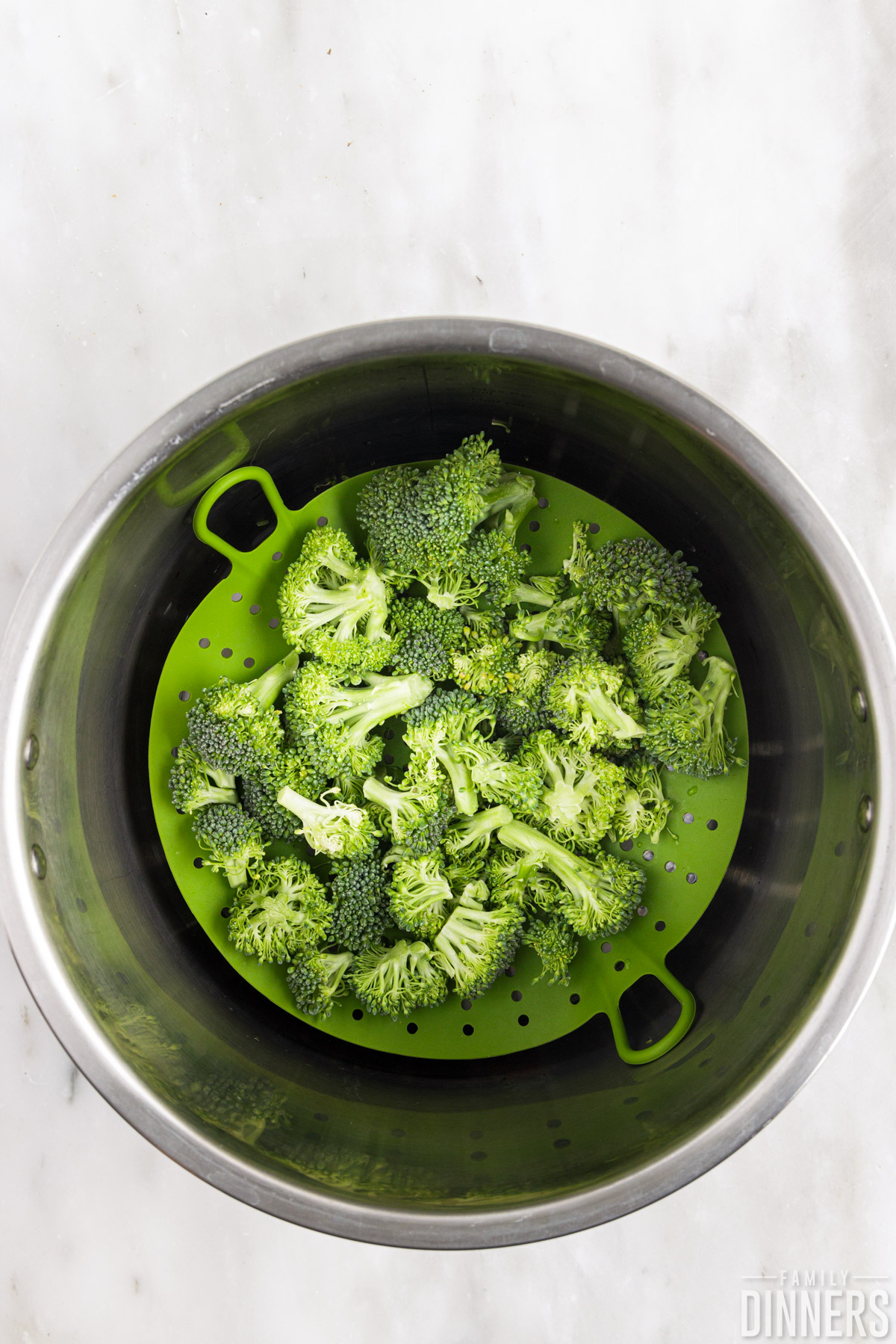 raw broccoli in the Instant Pot