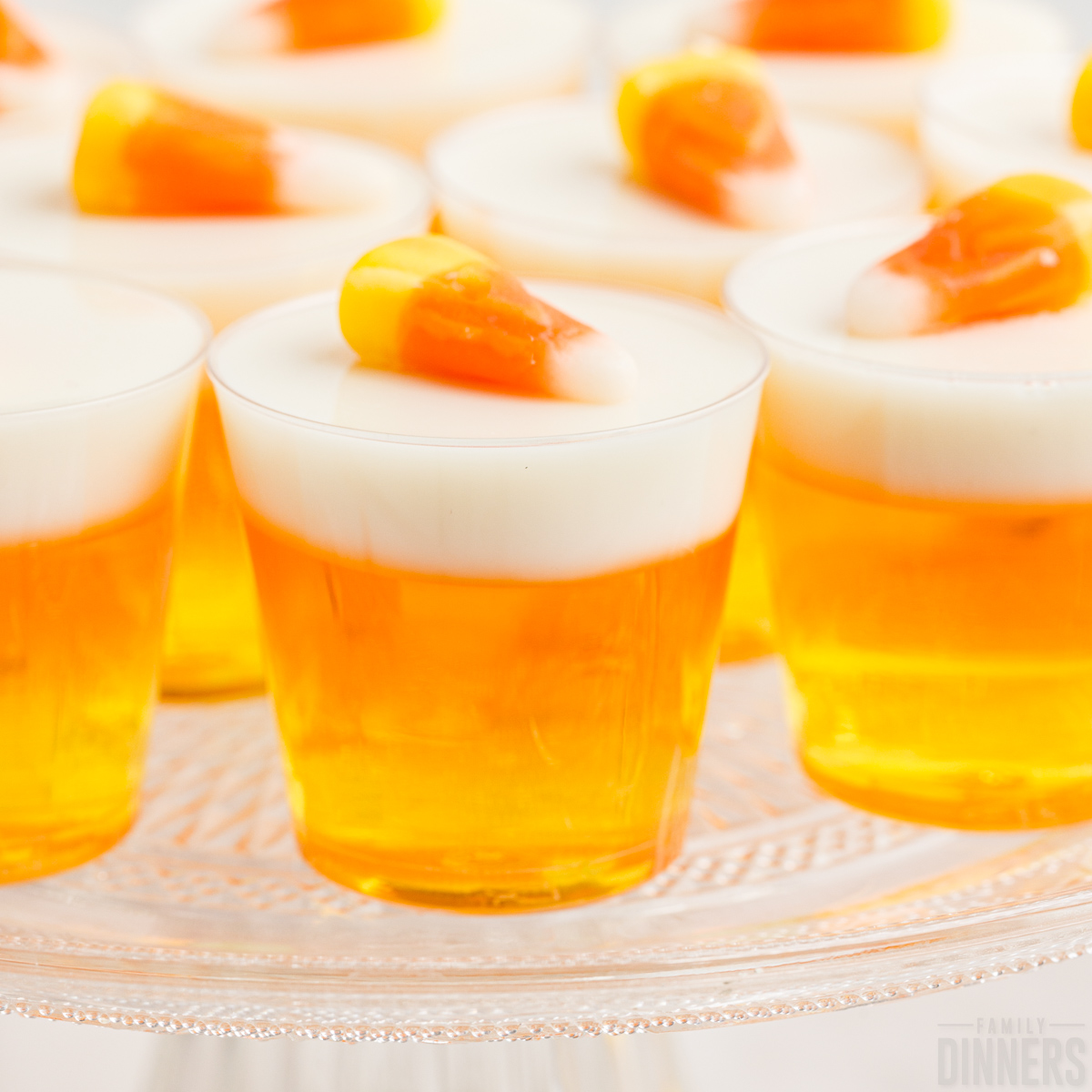 Candy Corn Jello Shots - Family Dinners