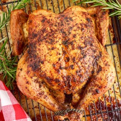 whole roast chicken with fresh herbs