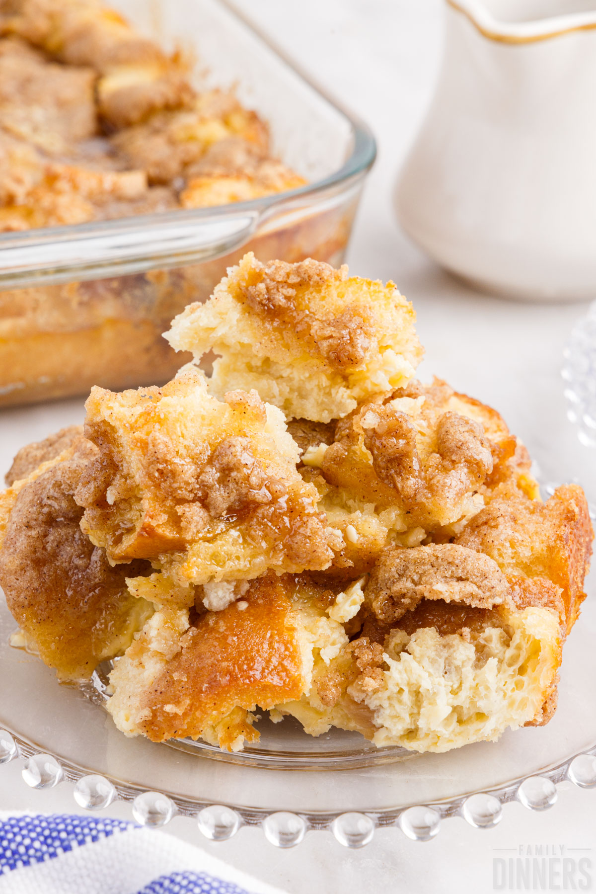 overnight French toast casserole on a plate