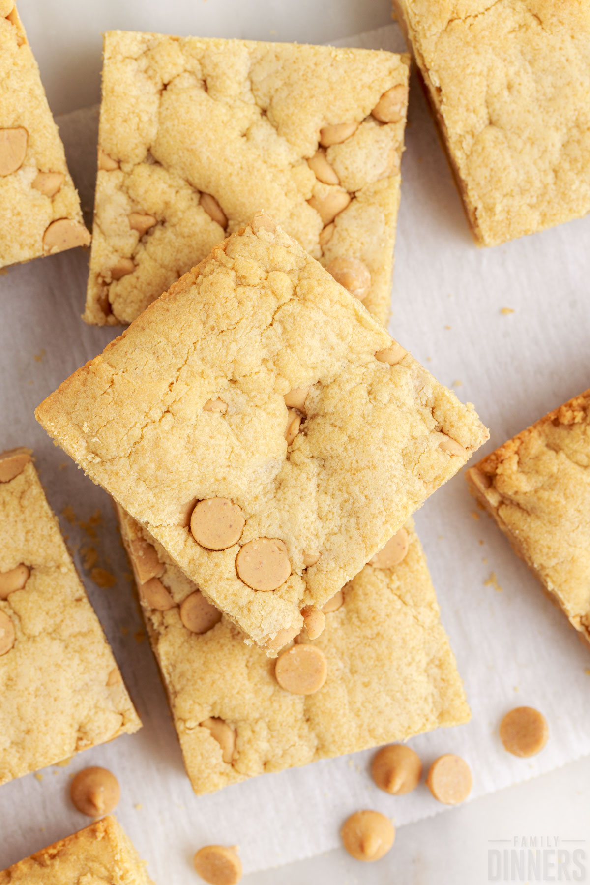 cut up peanut butter cookie bars