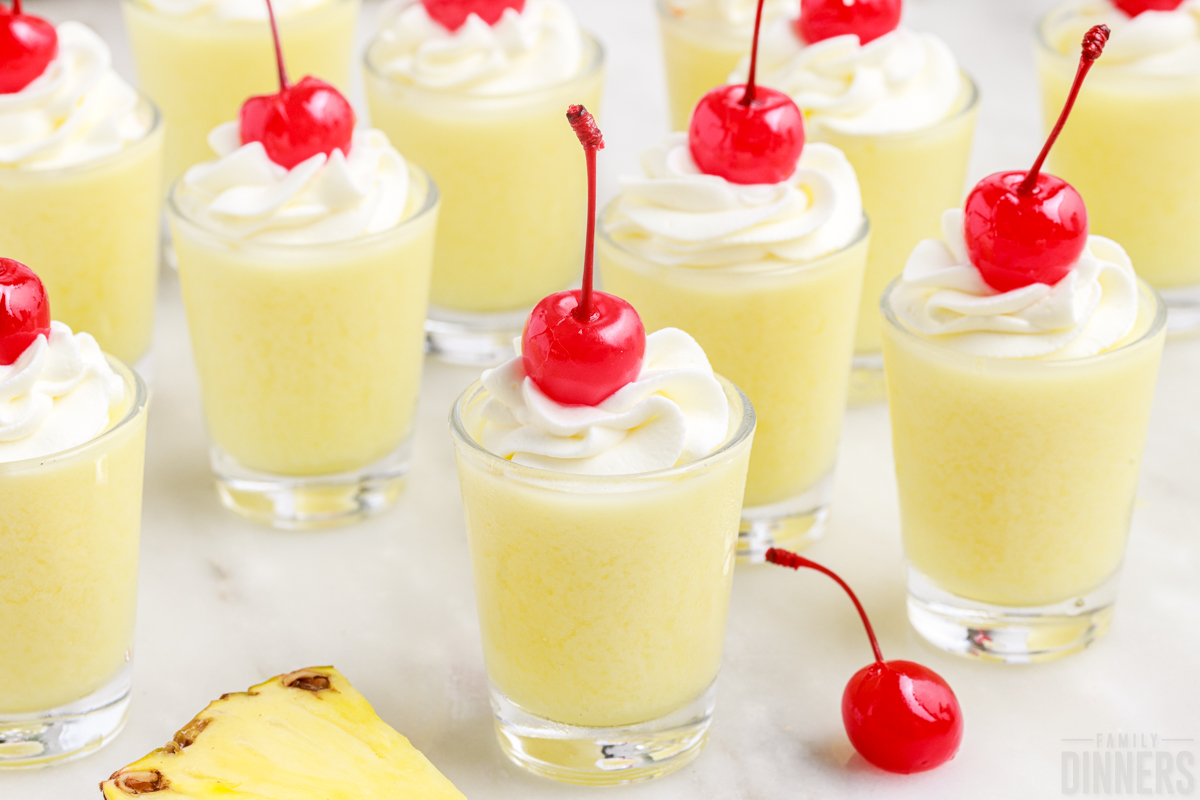 Piña Colada Jello Shots Family Dinners