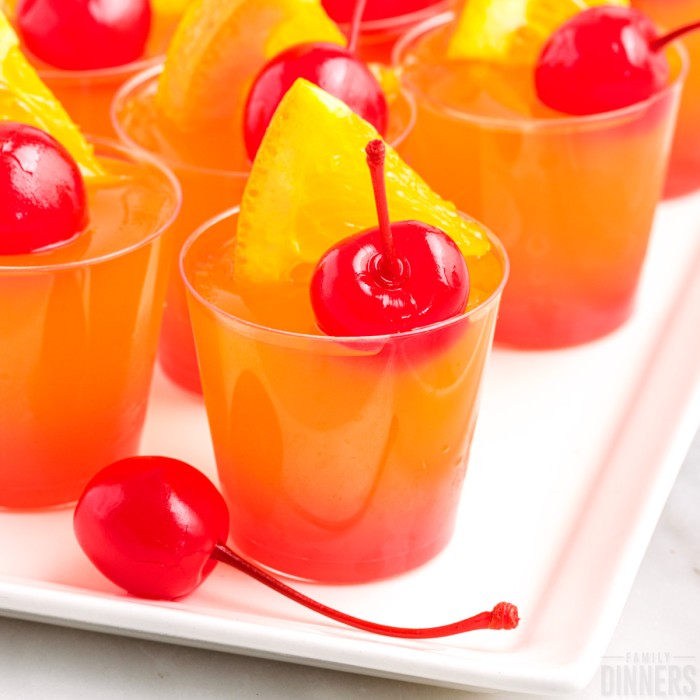 Tequila Sunrise Jello Shots Family Dinners