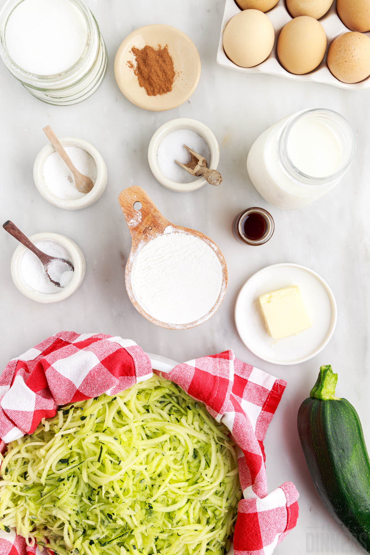 ingredients for zucchini pancakes