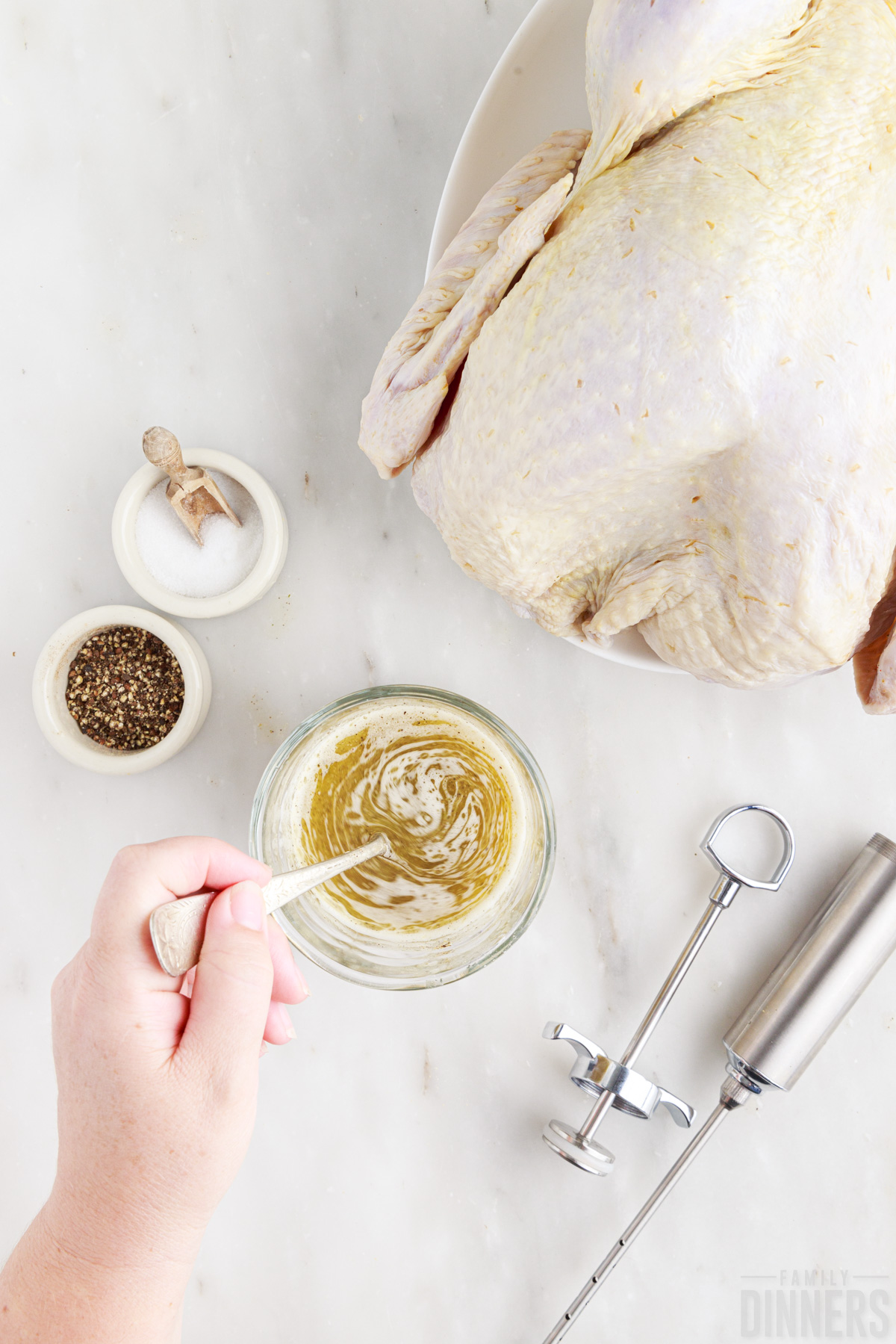 stirring turkey injection marinade